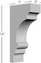 Ekena Millwork BKT05X07X14DI 5-Inch W x 7-Inch D x 14-Inch H Diane Bracket, White