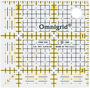 Omnigrid inch Grid Ruler, 2-&frac12;" x 2-&frac12;, Original Version