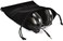 Cosmos Set of 2 Premium Black Travel Carry Drawstring Headphones Pouch Bag