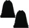 Cosmos Set of 2 Premium Black Travel Carry Drawstring Headphones Pouch Bag