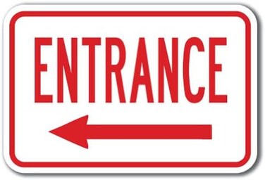 SignMission Entrance With Left Arrow &nbsp;Sign 12" X 18" Heavy Gauge Aluminum Signs