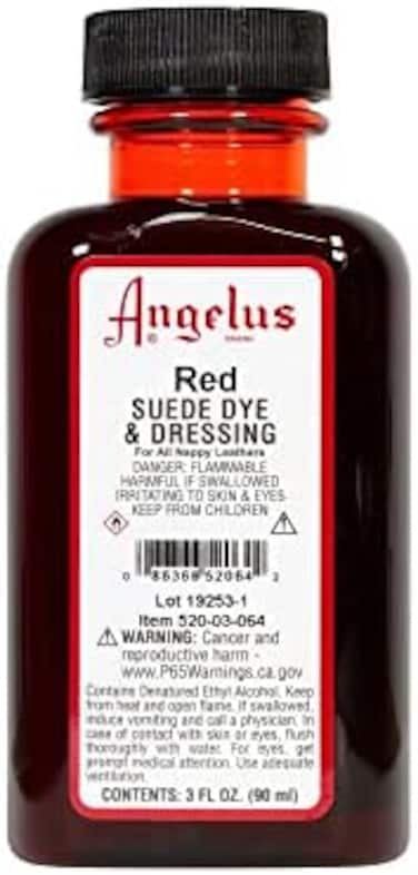 Angelus Brand Suede &amp; Nubuck Dye &amp; Dressing w/Applicator, Red, 3 Ounces