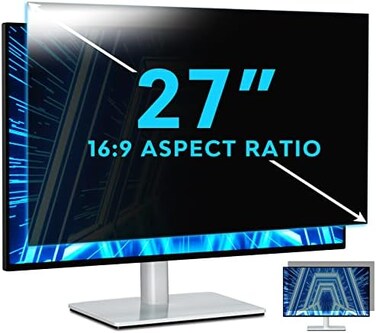 PYS 27 Inch Privacy Screen Filter for Desktop Computer Monitor 16:9 (TM27.0W9) - Anti-Blue Light Protect Eyes, Anti-Scratch &ndash; Matte or Gloss Finish Privacy Filter Protector