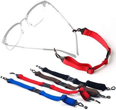 Auivguiv Eyeglasses Holder Strap Adjustable Sunglasses Straps Eyewear Glasses Retainers Lanyard Sports Swimming Anti-Slip Hooks For Kids Adults - 4 Pcs