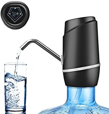 D DATADAGO 5 Gallon Electric Drinking Portable Water Dispenser, Universal USB Charging Water Bottle Pump For 2-5 Gallon With 2 Silicone
