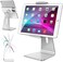 AboveTEK Elegant Aluminum iPad Pro Stand - Swivel iPad Air/Mini Kiosk POS Stand - Two Mount Holders 7"~13" Interactive iOS/Android Tablet Stand for Retail Store Showcase/Office Desk/Kitchen Countertop