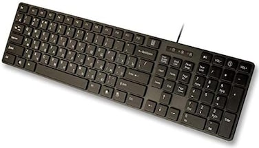 Dianma Electronic Company USB Keyboard with Russian English (Cyrillic) Letters/Characters- Full Size Slim Desktop Design