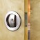 CCJH Invisible Barn Wood Sliding Door Gate Cup Handle Lock Hardware with Keys (Sliver (Dia-2.95")