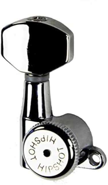 Hipshot Grip-Lock 6 inline Enclosed Staggered Post Locking Tuners - Chrome