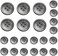 YaHoGa 22 Pieces Genuine Smoke Mother of Pearl Blazer Buttons Suit Buttons Set 20mm 15mm Natural Grey MOP Buttons Bulk for Men (Smoke MOP)