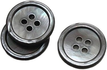 YaHoGa 22 Pieces Genuine Smoke Mother of Pearl Blazer Buttons Suit Buttons Set 20mm 15mm Natural Grey MOP Buttons Bulk for Men (Smoke MOP)