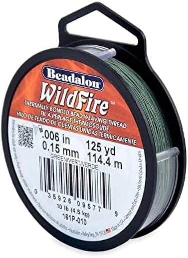 Beadalon Wildfire, 0.006 in, 0.15 mm, Break Strength 10 lb / 4.5 kg, Green, 125 yd / 114 m