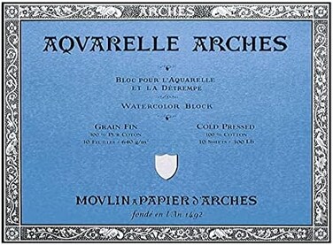Arches Watercolor Block, Cold Press 9"X12", 9" x 12", 10 Count