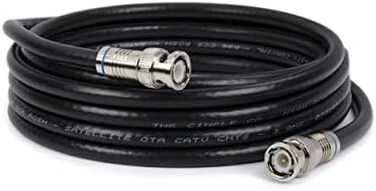 THE CIMPLE CO - BNC Cable, Made in The USA, Black RG6 HD-SDI and SDI Cable (with Two Male BNC Connections) - 75 Ohm, Professional Grade, Low Loss Cable - 25 feet (25)