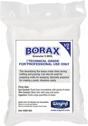 Waymil Borax Flux 1/2 Pound Melting Gold Silver Crucible Glaze Jewelry Casting (8oz)