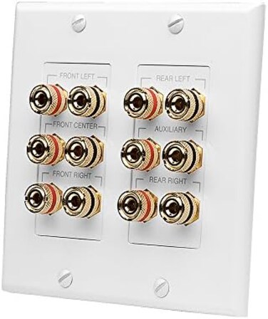 عمود ربط الموز WP12 مطلي بالذهب بنمط ديكور طرفي لمكبرات الصوت الستة (ابيض) من او اس دي