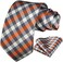 HISDERN Men's Wedding Tie and Handkerchief Houndstooth Check Plaid Tie Party Business Formal Necktie &amp; Pocket Square Set&hellip;