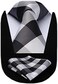 HISDERN Men's Wedding Tie and Handkerchief Houndstooth Check Plaid Tie Party Business Formal Necktie &amp; Pocket Square Set&hellip;