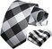 HISDERN Men's Wedding Tie and Handkerchief Houndstooth Check Plaid Tie Party Business Formal Necktie &amp; Pocket Square Set&hellip;