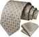 HISDERN Men's Wedding Tie and Handkerchief Houndstooth Check Plaid Tie Party Business Formal Necktie &amp; Pocket Square Set&hellip;