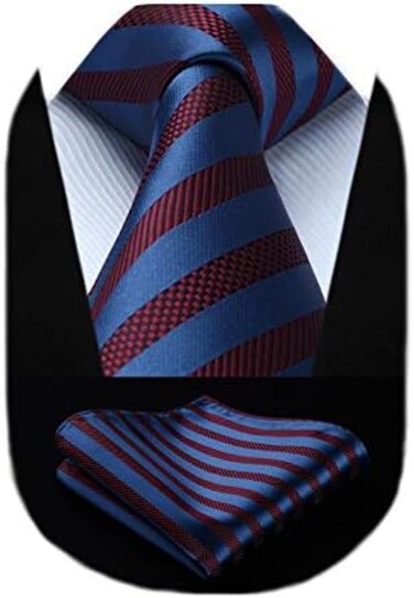 HISDERN Men's Wedding Tie and Handkerchief Houndstooth Check Plaid Tie Party Business Formal Necktie &amp; Pocket Square Set&hellip;