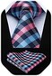 HISDERN Men's Wedding Tie and Handkerchief Houndstooth Check Plaid Tie Party Business Formal Necktie &amp; Pocket Square Set&hellip;