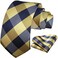 HISDERN Men's Wedding Tie and Handkerchief Houndstooth Check Plaid Tie Party Business Formal Necktie &amp; Pocket Square Set&hellip;