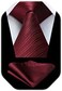 HISDERN Men's Wedding Tie and Handkerchief Houndstooth Check Plaid Tie Party Business Formal Necktie &amp; Pocket Square Set&hellip;