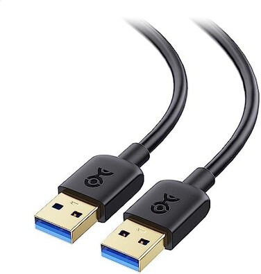 كيبل ماترز كيبل USB 3.0 من قطعتين (كيبل USB الى USB ذكر الى ذكر) باللون الاسود بطول 6 قدم