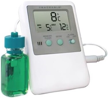 Traceable Calibrated Digital Fridge Thermometer/Freezer Thermometer with Bottle Probe, &ndash;58 to 158 Fahrenheit, Accuracy of 1 Degree Celsius