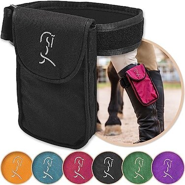 Woofhoof Equestrian Riders On the Leg Cell Phone Holder. Fits many iPhone, Samsung Galaxy and Motorola phones up to 6 inches x 3.5 inches - (black)