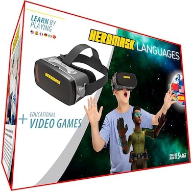 Heromask VR Headset + Math Games[Multiplication Subtraction etc] Virtual Games: Gift for Boys &amp; Girls. Cool Educational Toys for Kids Ages 5 6 7 8 Onwards. (Language)