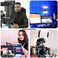 جي ام في جريت فيديو ميكر مصباح حلقي LED LT-10S 5600 كلفن، مصباح سيلفي للهواتف الذكية ومثبت الجوال للكاميرا والهاتف الذكي والمكياج واعداد اليوتيوب والتقاط الصور الذاتية مع بلوتوث