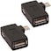 AuviPal 2-in-1 Powered Micro USB to USB OTG Adapter 90 Degree Right Angled for FireStick, S/NES Classic Mini, Sega Genesis and More - 2 Pack