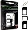 iSYFIX SIM Card Adapter Nano Micro - Standard 4 in 1 Converter Kit with Steel Tray Eject Pin