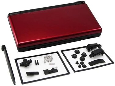 OSTENT Full Repair Parts Replacement Housing Shell Case Kit Compatible for Nintendo DS Lite NDSL Color Red and Black