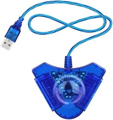 اوستينت كيبل محول وحدة تحكم بلاي ستيشن 1 وبلاي ستيشن 2 الى الكمبيوتر بمنفذ USB 2.0 متوافق مع وحدة تحكم سوني بلاي ستيشن 2