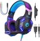 VersionTECH. G2000 Stereo Gaming Headset for Xbox One PS4 PC, Surround Sound Over-Ear Headphones with Noise Cancelling Mic, LED Lights, Volume Control for Laptop, Mac, PS3, Nintendo Switch Games -Blue