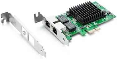 10Gtek for Intel 82576 Chip 1.25G Gigabit Ethernet Converged Network Adapter (NIC), Dual RJ45 Copper Ports, PCI Express 2.0 X1, Same as E1G42ET