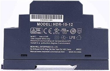 مزود طاقة دي اي ان رفيع للغاية HDR-15-12 بتيار مستمر 12 فولت 1.25 امبير 15 واط