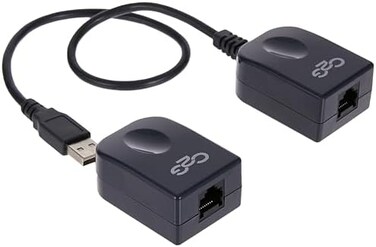 دونجل موسع USB C2G من ليجراند، موسع اشارة معزز USB من ار جيه 45 الى USB، معزز اشارة استقبال USB، اسود، عدد 1، C2G 29341