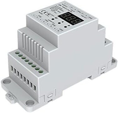 4 قنوات جهد ثابت DMX512 وحدة تحكم RGB/RGBW مثبتة على قضيب DIN 4 قنوات للتحكم في التعتيم 5-24 فولت تيار مستمر