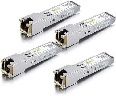 10Gtek متوافق مع Cisco GLC-T/SFP-GE-T موصل وحدة مرسل مستقبل مستقبل RJ45 ، حزمة من 4