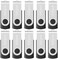 Enfain [Not 128GB ] 10 Pack Small Capacity 128 MB USB Flash Drive Bulk 128MB Thumb Drives in Black, with LED Indicator, 12 x Removable White Labels for Marking Contents Loaded