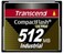 ترانسيند بطاقة ذاكرة فلاش صناعية مدمجة 100 × 512 ميجابايت