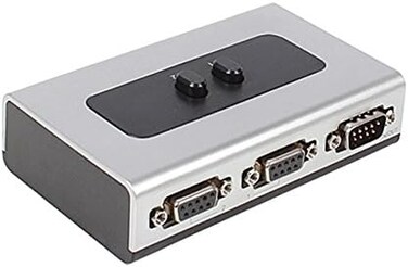 صندوق مفتاح تبديل يدوي بمنفذين (RS232)، فتحة تثبيت على الحائط مدمجة (1، 2 منفذ: DB9F، منفذ داخل/خارج: DB9M)، بدون طاقة