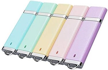 كوشن 5 قطع ذاكرة فلاش USB 2.0 2GB - 5 الوان (ازرق، اخضر، زهري، ارجواني، اصفر)