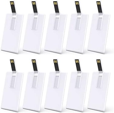 كيكسين ذاكرة فلاش USB، بطاقة ائتمان على شكل بطاقة بنكية، ذاكرة فلاش على شكل مفتاح الائتمان 2GB 2G USB - ذاكرة فلاش بالجملة - 50 قطعة (بطاقة بيضاء)