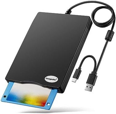 قرص خارجي مرن USB 3.5 انش محمول 1.44 MB FDD للكمبيوتر ويندوز 2000/اكس بي/فيستا/ويندوز 7/8/10 + حافظة خارجية مقاومة للغبار والخدوش، بدون مشغل خارجي، التوصيل والتشغيل