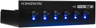 كينج وين وحدة تبديل طاقة القرص الصلب لـ 2.5 انش/3.5 انش ساتا HDD/SSD. محسن لـ SSD، تشغيل او إيقاف تشغيل الاقراص الصلبة حسب الرغبة، يتحكم في ما يصل الى 6 اقراص صلبة ويوفر عمر افتراضي طويل للاقراص